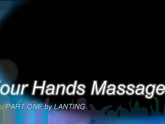 Asian gay threesome having massage and make love