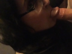 Sissy sucking a hard cock
