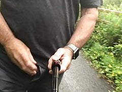 first outdoors walk using selfie stick