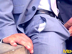 Sexy businessman pulverized by smooth youthfull partner