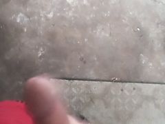 In the garage Jerking my big 8" cock