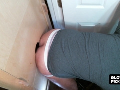 Fat dude loves sucking glory hole cocks more than anything