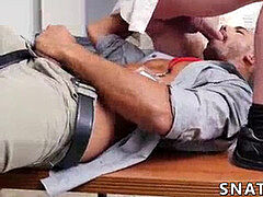 Ripped ebony stud railing chief stiffy during office threesome