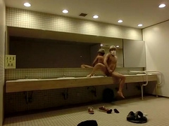 Hot Asian Dude Gets Off in Public Bathroom