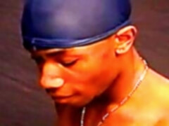 Hot black gay studs seduce each other and fuck hard