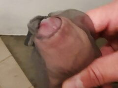 jerk off in nylon cock