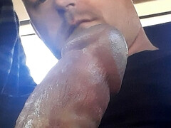 Solo stroking in the car