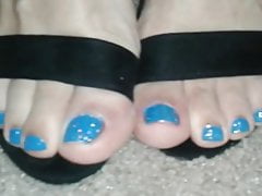 Blue toes in heels