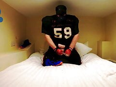 Football Pup pawing in hotel - squirting on my Flightposite