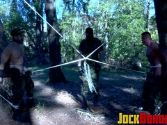 Sexually sadistic Dire Callahan trapped his subs balls and tugs their scrotums