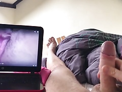 Big cumshot to porn in slow mo