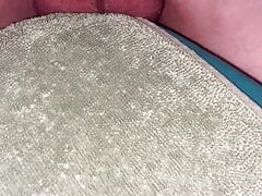 Rubbing my dick on the towel and cumming