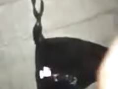 Cumming on sister's tiny string thong