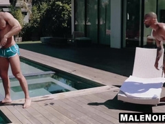 MaleNoir.com - Seth Santoro cleans more than the pool riding my cock