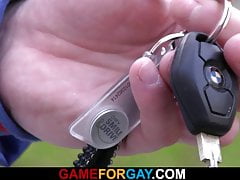 Big-cocked dude picks up slut boy for gay sex