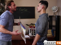 Hunk stepdad licked and banged fit stud inside the classroom