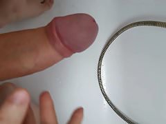 Jerking off.