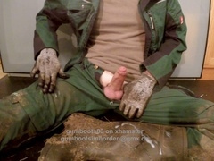 Hand job, gay boots, faggot