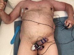 Electro stimulation penis, nipples electric bondage, anal spasm