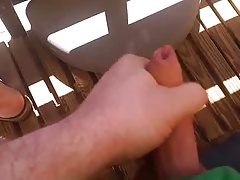 cumshot on balcony, busted