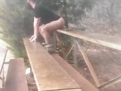 BEARDED Dildo fuck in apublic rest area