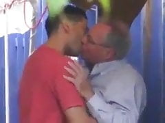 Handsome dad passionate sex