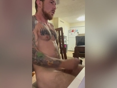Big Load At The End Solo Tattoo Muscular Guy Masturbation