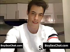 Boy masturbating to ejaculate in live