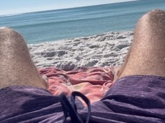 Amateur nature enthusiast produces abundant precum in outdoor scene