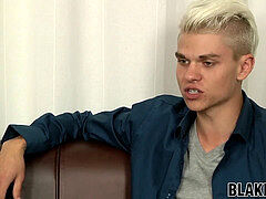 Young platinum-blonde gay Titus Snow drains it like a pro