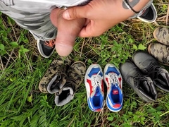 4 Times Piss And Cumshot On My Used Boots And Sneakers