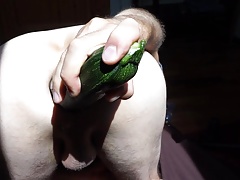 My asshole fucked by giant zuchini biiig gape