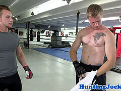 Muscular jock gets ass pounded by his trainer