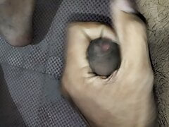 Cock masterbation in bathroom