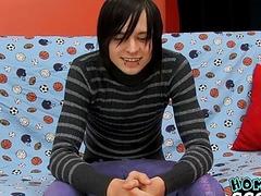 Solo wanking with emo after he is interviewed for us here