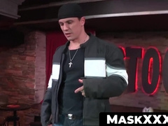 MaskXXX.com - Muscled queer stripper unclothes and indulges in solo onanism