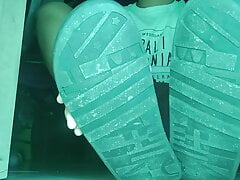 REFRESHING MY FEET WITH COLD CREAM AFTER A TIRED DAY