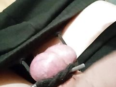 In the morning my stepmother played with my big dick but didn't let me finish