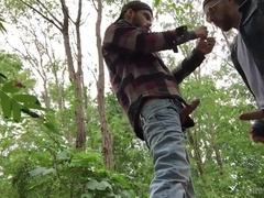 two Rednecks Inhale Spear and Gulp a Pile of Urinate Outdoors