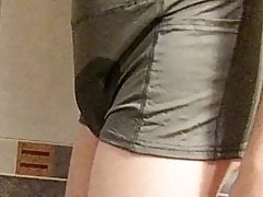 Playing with pee in my thong. Thong pissing