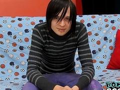 Solo wanking with emo after he is interviewed for us here