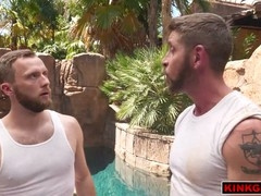 Discipline, anal penetration, and facial hair in bondage action