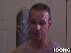 Big stiff pole daddy hammering hard at this hunks asshole