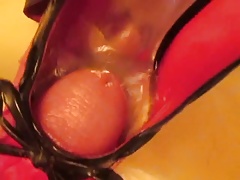 Pissing then cumming Red n Black Heels fm MrMessyshoes 2