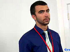 Suited cub buttfucks his partner