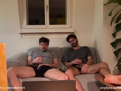 Wanking off with my hetero homie and getting massaged for the very first time by him