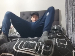 Very Horny Almost Anorexic Tall teen 18+ Stretches His Sexy Ass And Body On His Bed