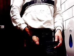 Jerking the dick in public toilets