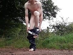Young twink naked in public coke bottle in his ass sissyfaggotbilly