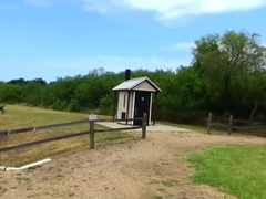 OMG did she see me?? girl passes by as i cum- public masturbation